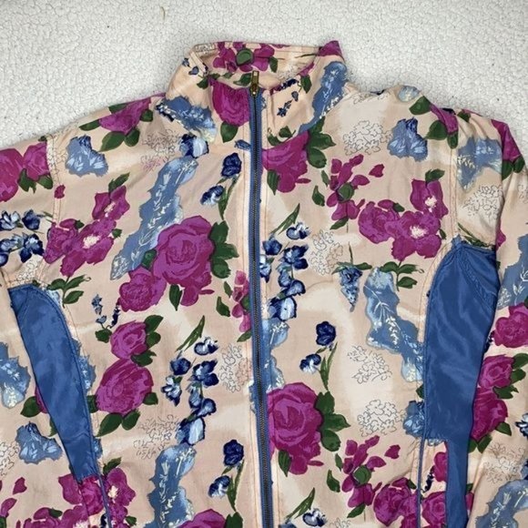 Vintage Hunt Club Silk Floral Track Jacket: Size Large - Picture 3 of 9